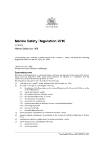 Marine Safety Regulation 2016