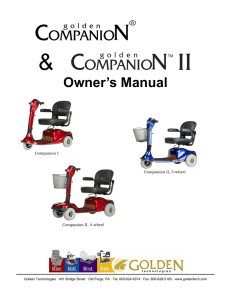 Companion II Owner`s Manual - Electric Wheelchair and Mobility