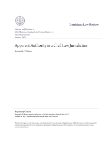 Apparent Authority in a Civil Law Jurisdiction