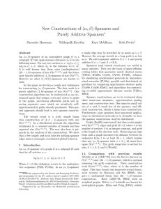 New Constructions of (α, β)-Spanners and Purely Additive