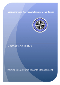 Glossary of Terms - International Records Management Trust