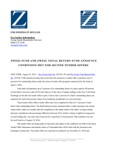 Zweig Fund And Zweig Total Return Fund Announce Conditions Met