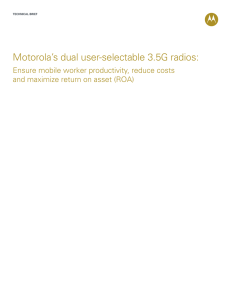 Motorola`s dual user-selectable 3.5G radios