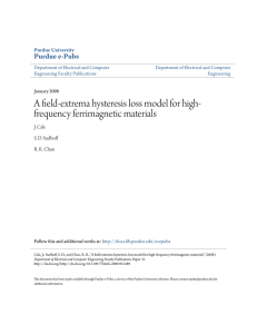 A field-extrema hysteresis loss model for high - Purdue e-Pubs