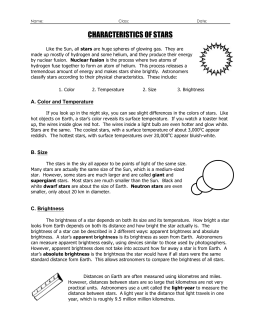 Characteristics of Stars