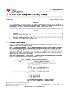 TLV320AIC32x4 Sleep and Standby Modes
