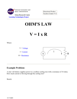 Ohm*s Law Worksheet