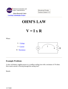 OHM`S LAW V = I x R