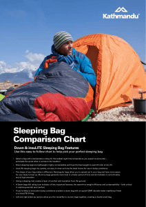 Sleeping Bag Comparison Chart