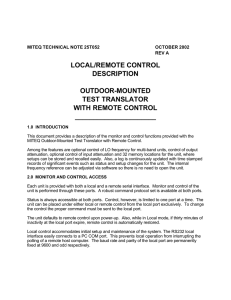 local/remote control description outdoor-mounted test