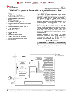 ±1°C Programmable, Remote and Local, Digital Out Temperature