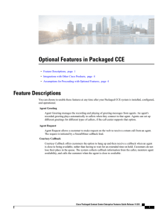 Optional Features in Packaged CCE