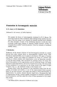 Frustration in ferromagnetic materials