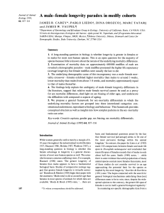 A Male-Female Longevity Paradox in Medfly Cohorts