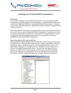 Advantages of a PC Based HART Communicator