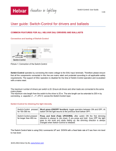 User guide: Switch-Control for drivers and ballasts