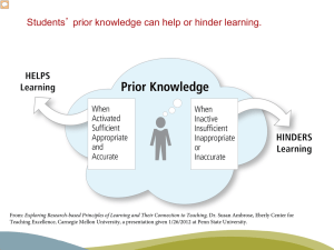 Students` prior knowledge can help or hinder learning.