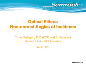 Optical Filters: Non-normal Angles of Incidence