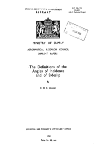 The Definitions of the Angles of Incidence and of Sideslip