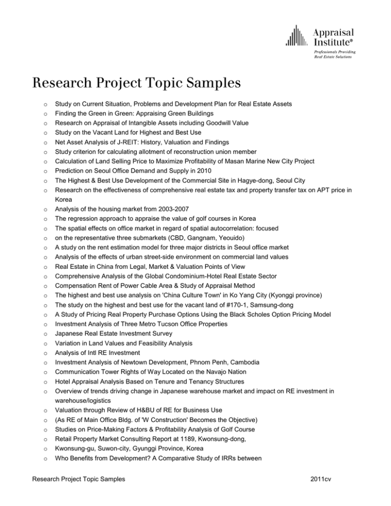 major research project topics