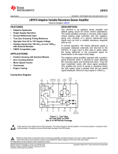 LM1815 Adaptive Variable Reluctance Sensor Amplifier (Rev. F)