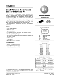 NCV7001 Quad Variable Reluctance Sensor Interface IC