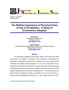 The Relative Importance of Perceived Ease of Use in IS Adoption: A