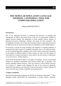The Modular Simulation Language (MODSIM) -A
