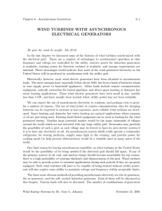 wind turbines with asynchronous electrical generators