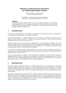 Efficiency of Asynchronous Generators for Variable Speed Wind