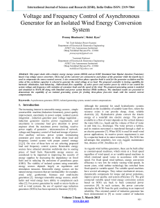 Voltage and Frequency Control of Asynchronous Generator for an