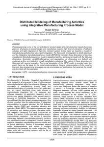Distributed Modeling of Manufacturing Activities using Integrative