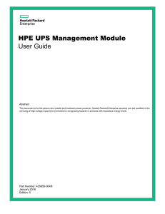 HPE UPS Management Module User Guide