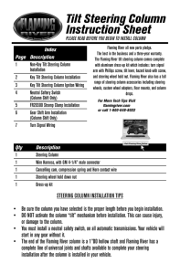 Tilt Steering Column Instruction Sheet