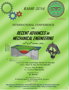 RECENT ADVANCES in MECHANICAL ENGINEERING