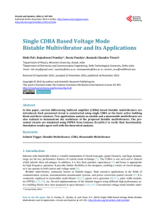 Single CDBA Based Voltage Mode Bistable Multivibrator and Its