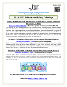2016-2017 Science Workshop Offerings