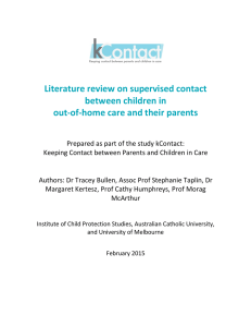 Literature review on supervised contact between children in out