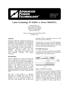 Latest Technology PT IGBTs vs. Power MOSFETs