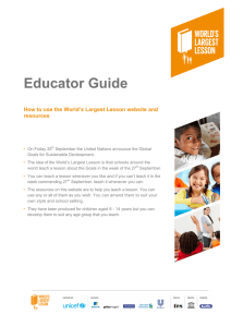 Teacher guide - the World`s Largest Lesson Campaign Toolkit