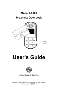 USG0071 LX100 Door Lock Users Guide