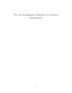 The Newton Raphson Algorithm for Function Optimization