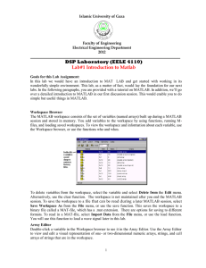 DSP Laboratory (EELE 4110) Lab#1 Introduction to Matlab