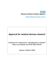 Approval of medical devices research