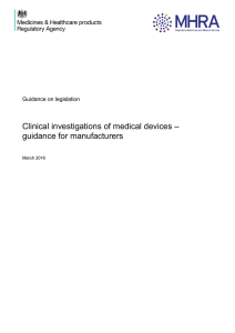 Clinical investigations of medical devices...