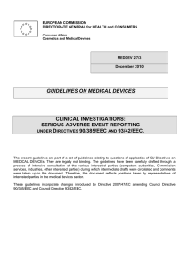GUIDELINES ON MEDICAL DEVICES CLINICAL INVESTIGATIONS