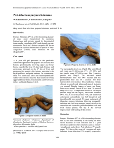 Post-infectious purpura fulminans - Sri Lanka Journal of Child Health