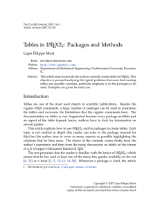 Tables in LaTeX: packages and methods