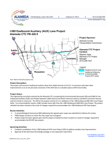 I-580 Eastbound Auxiliary (AUX) Lane Project Alameda CTC PN 420.5