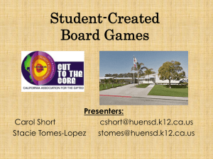 Student-Created Board Games